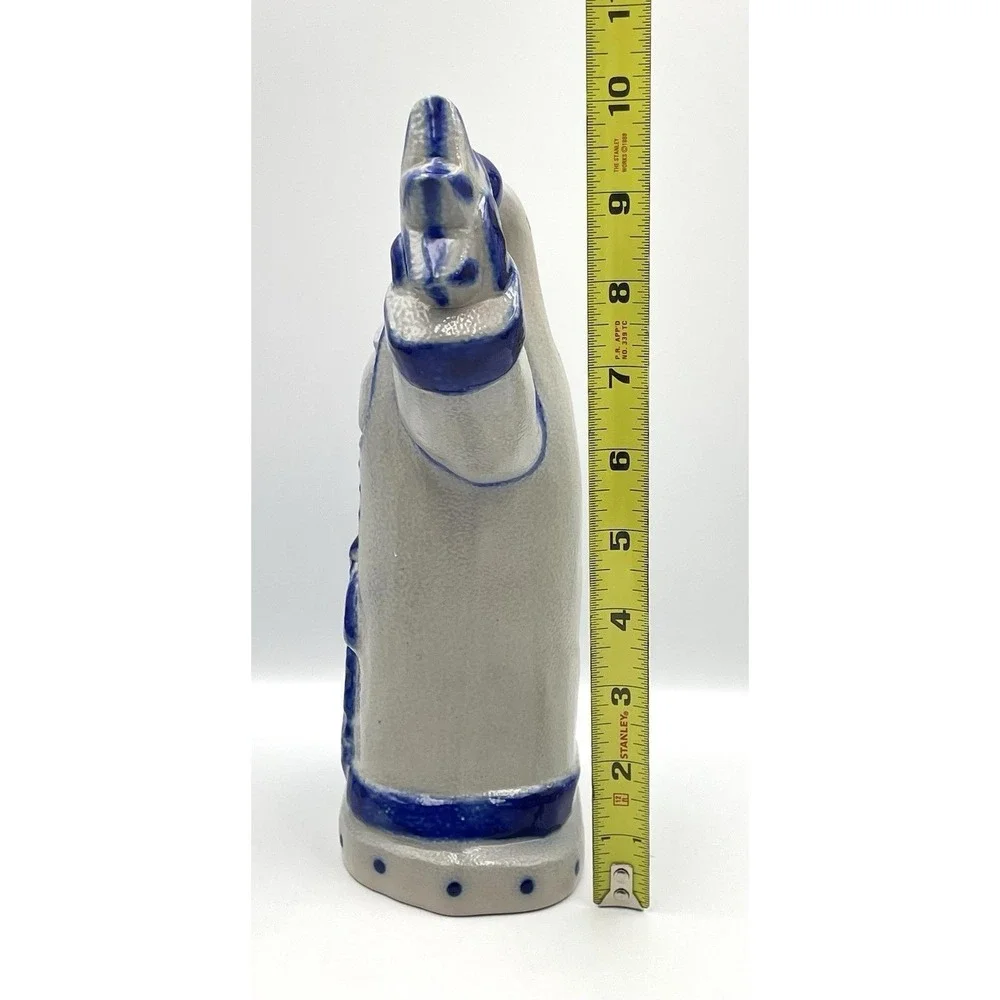 Eldreth Pottery 1997 Santa Claus Father Christmas Salt Glaze Blue 10" Figurine - Picture 2 of 13